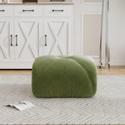 Pouf Elowin in Chenille Verde con Design Ergonomico e Struttura Stabile