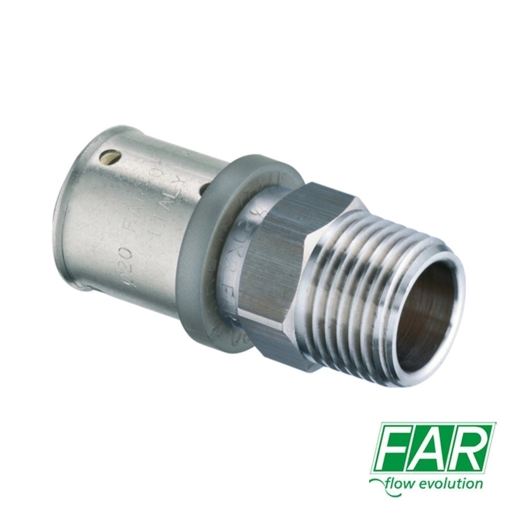 Niplex Raccordo 2 Uscite 3/4" Maschio D.26x3 mm FAR 5900 Per Multistrato