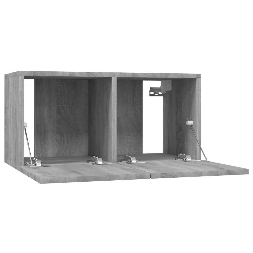 Mobili TV Parete 4pz Grigio Sonoma 60x30x30cm Legno Multistrato 3120204