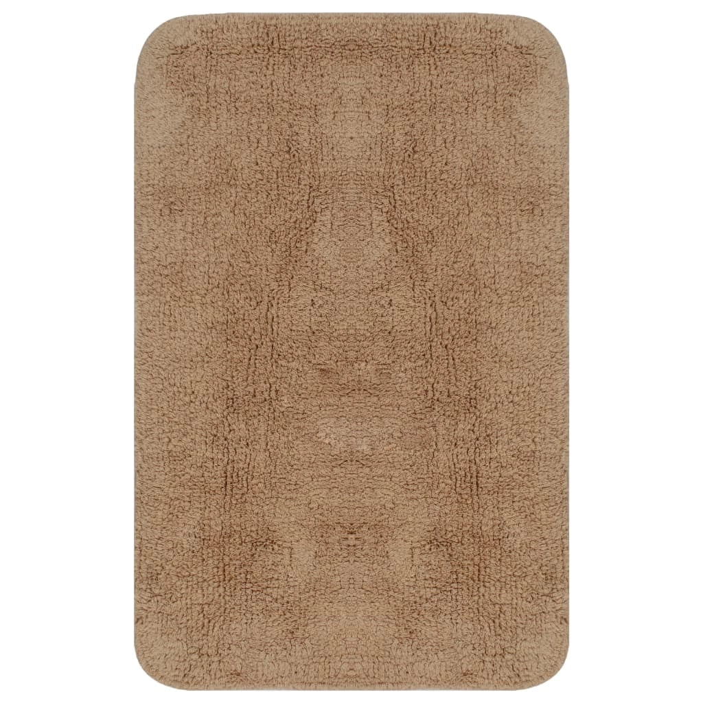 Tappeto da bagno in tessuto beige 2 pezzi 02_0005756