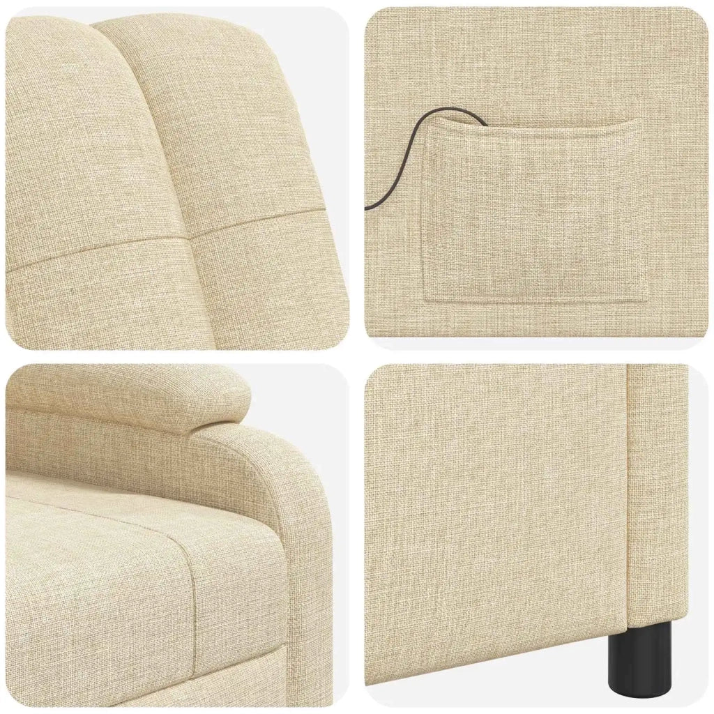 Poltrona Massaggiante Crema Tessuto 42034976