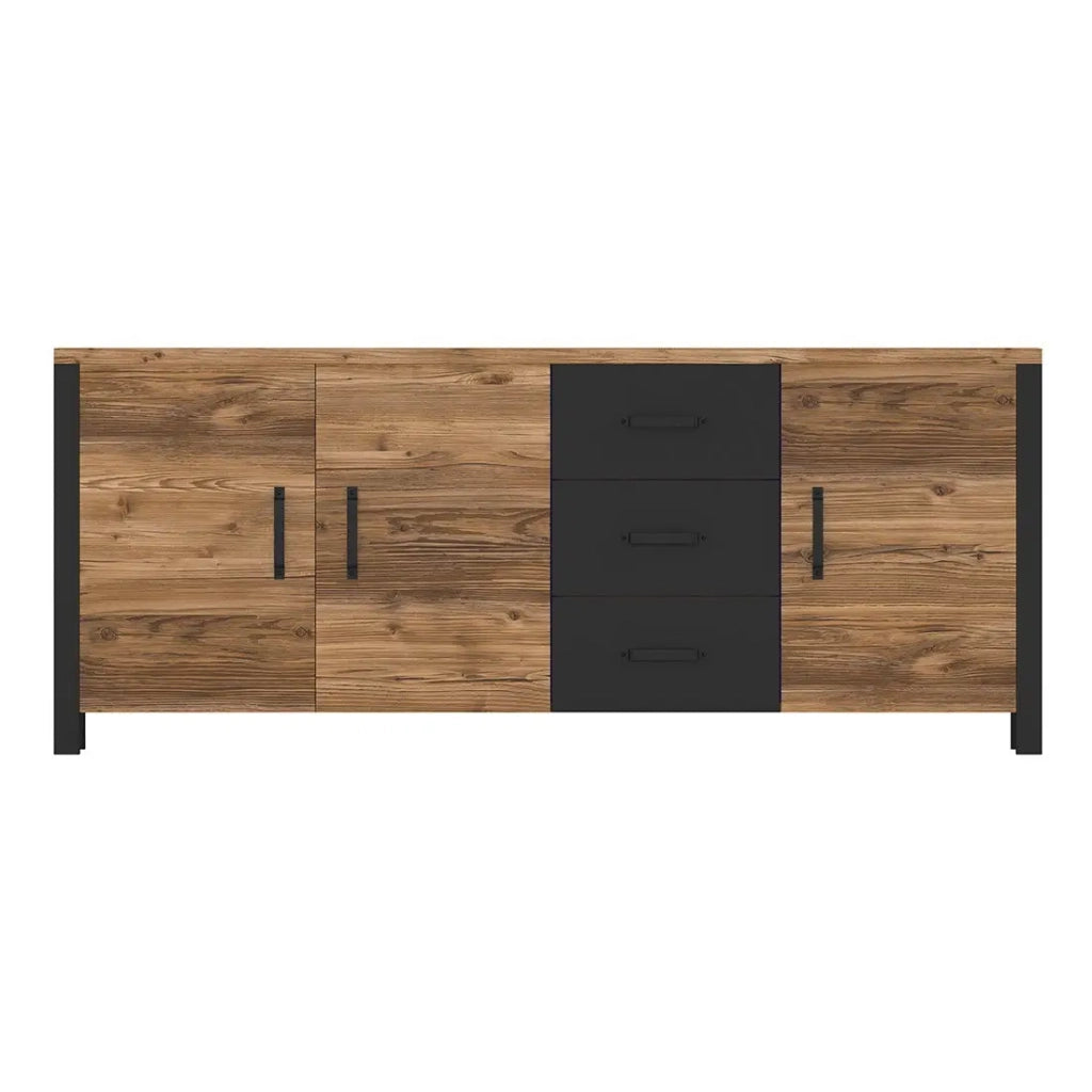 Buffet XL DARWIN – 190 cm in abete e nero opaco