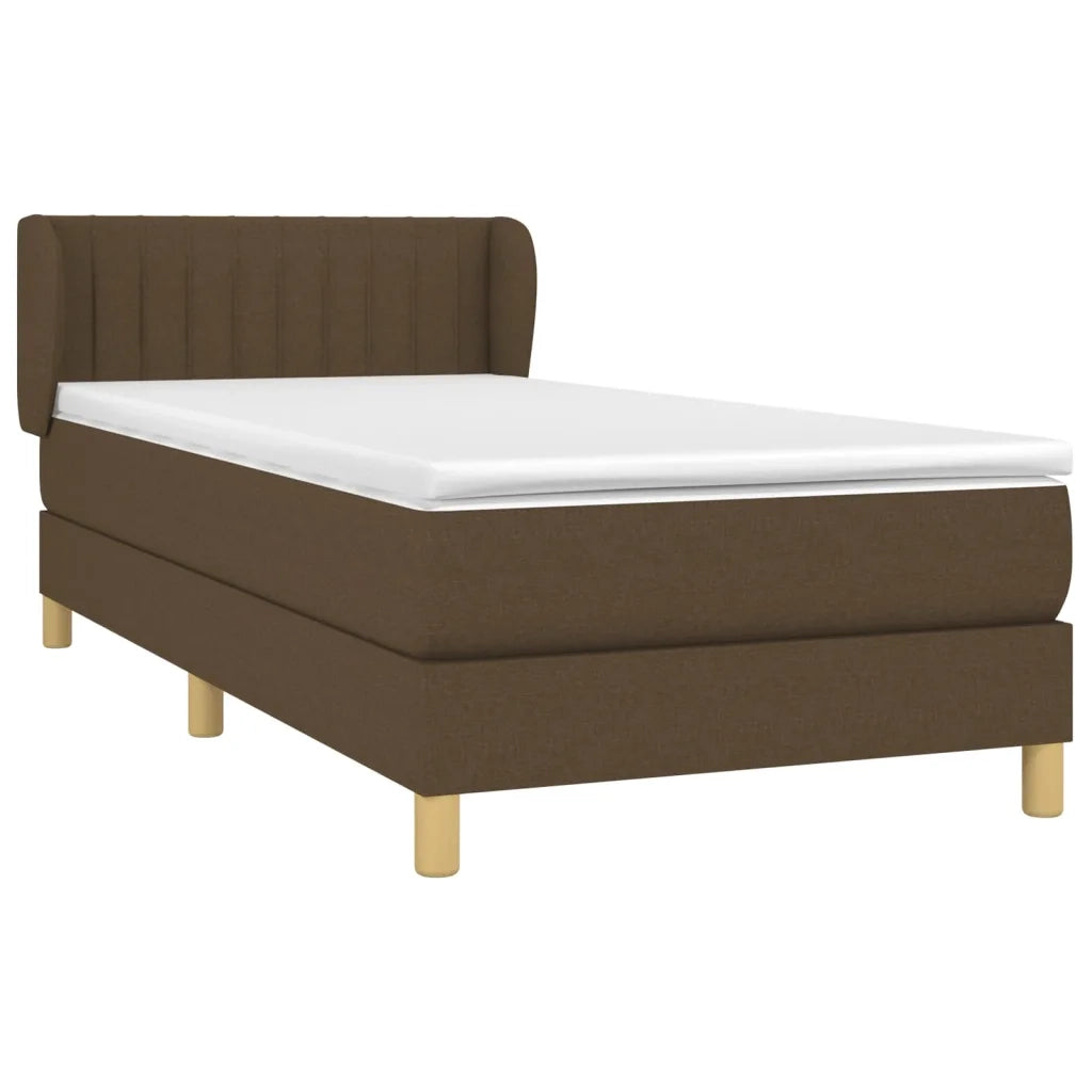 Giroletto a Molle con Materasso Marrone Scuro 90x200 cm Tessuto 3126936