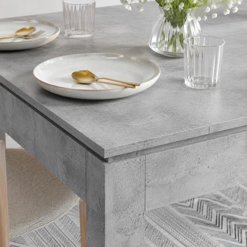 Dining Table, Concrete Grey, 120x60x76 Cm, Wood-based Material