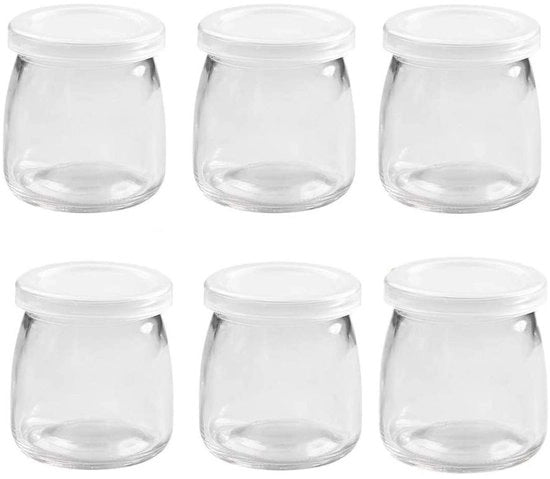 Set di Pubbliche Ciotole in Vetro 200ml - 6 pezzi - Resistente al Calore - BPA libero - Sicuro per l'Alimentazione - Adatto per Yogurt e Desserti - Ciotole per Yogurt