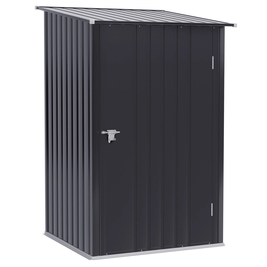 Casetta da giardino in acciaio con porta richiudibile 100 x 103 x 160 cm grigio scuro