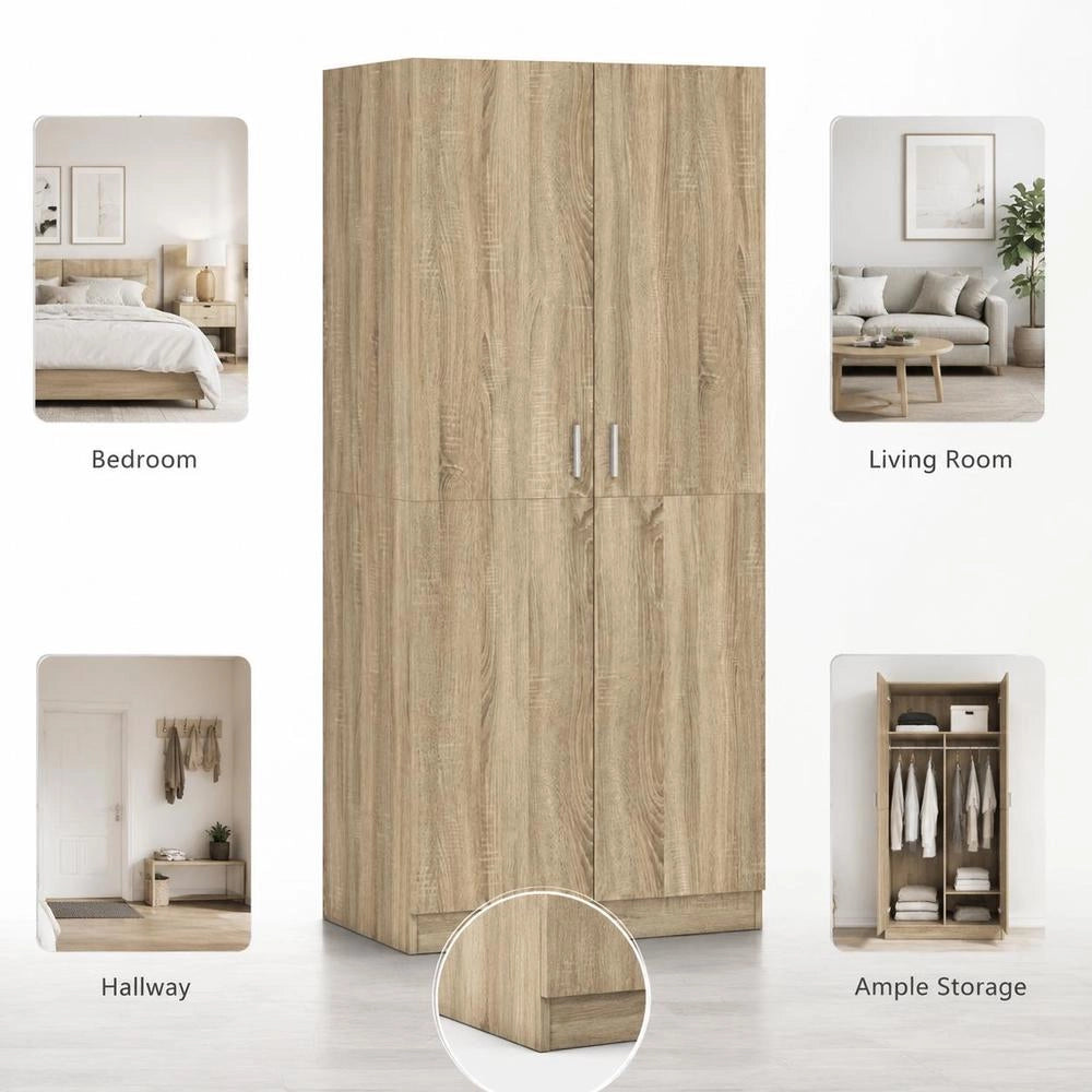 Wardrobe Sonoma Oak 80x52x180 Cm Wood-based Material