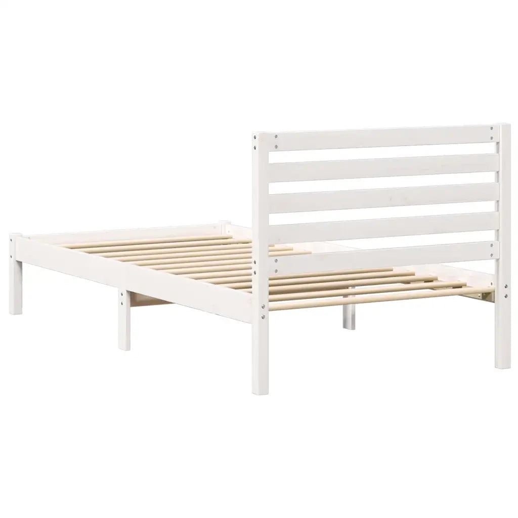 Struttura del letto-Giroletto-Rete del Letto Bianco 100 x 200 cm Pino massello 572917