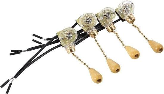 Interruttore a Cavo di Accensione per Plafond - Ventilatore con Corda di Accensione - Lampada da Parete di Ricambio - Interruttore a Cavo di Accensione 250V 125V - Set da 1 - Grigio - Moderno.
