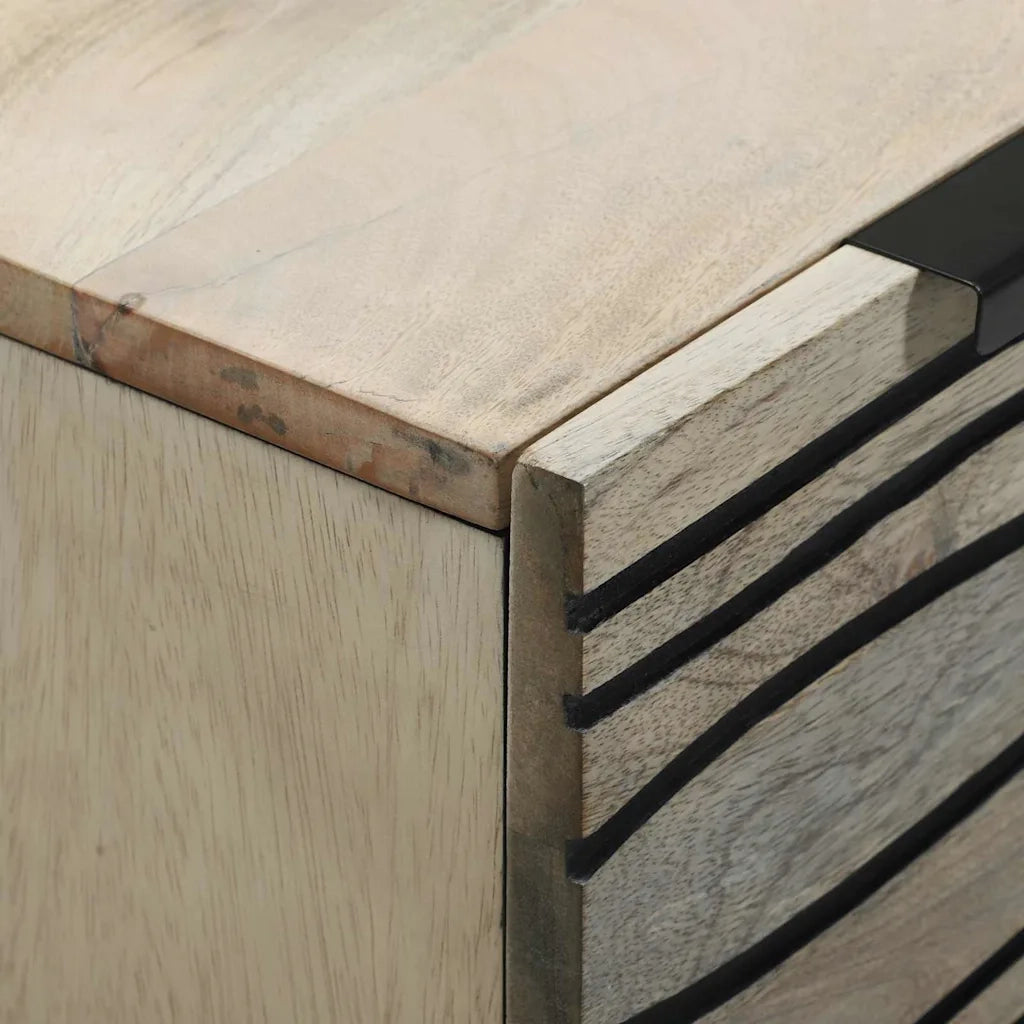 Credenza Bianco 60 x 33.5 x 75 cm Legno massello di mango 4017975