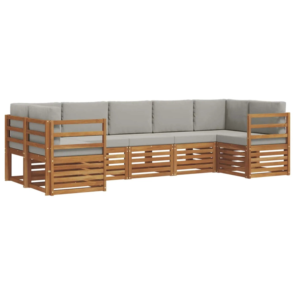 Set divano sezionale con cuscino 7 pcs Grigio Naturale e Chiaro 3375391
