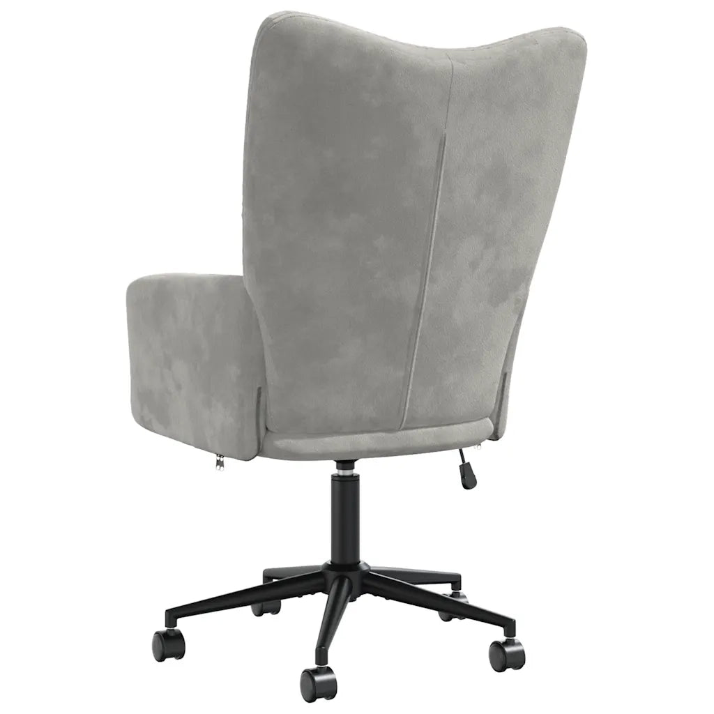 Sedia Relax Grigio Chiaro in Velluto 328172