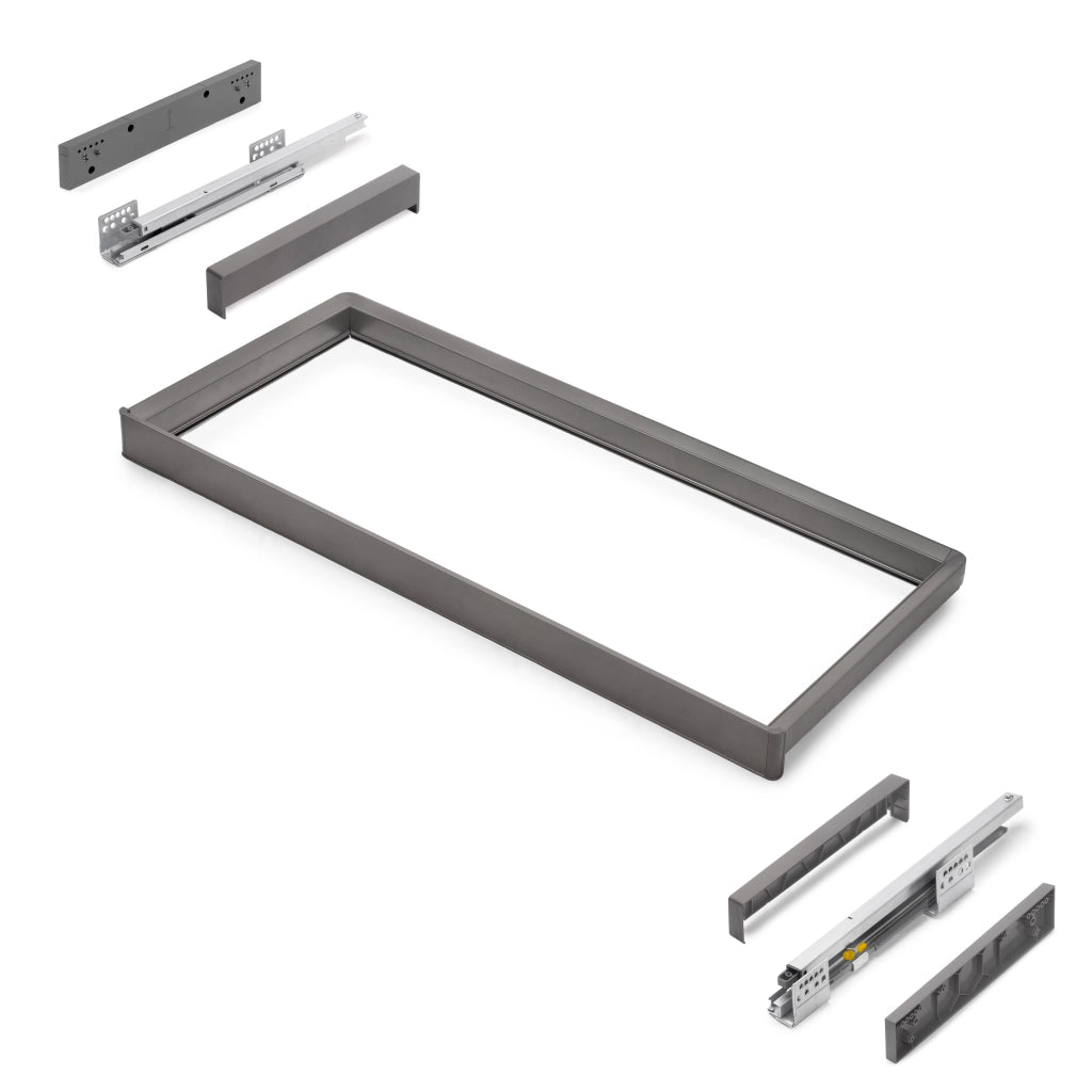 Telaio con guide a estrazione totale e chiusura morbida per accessori per armadi Quartz