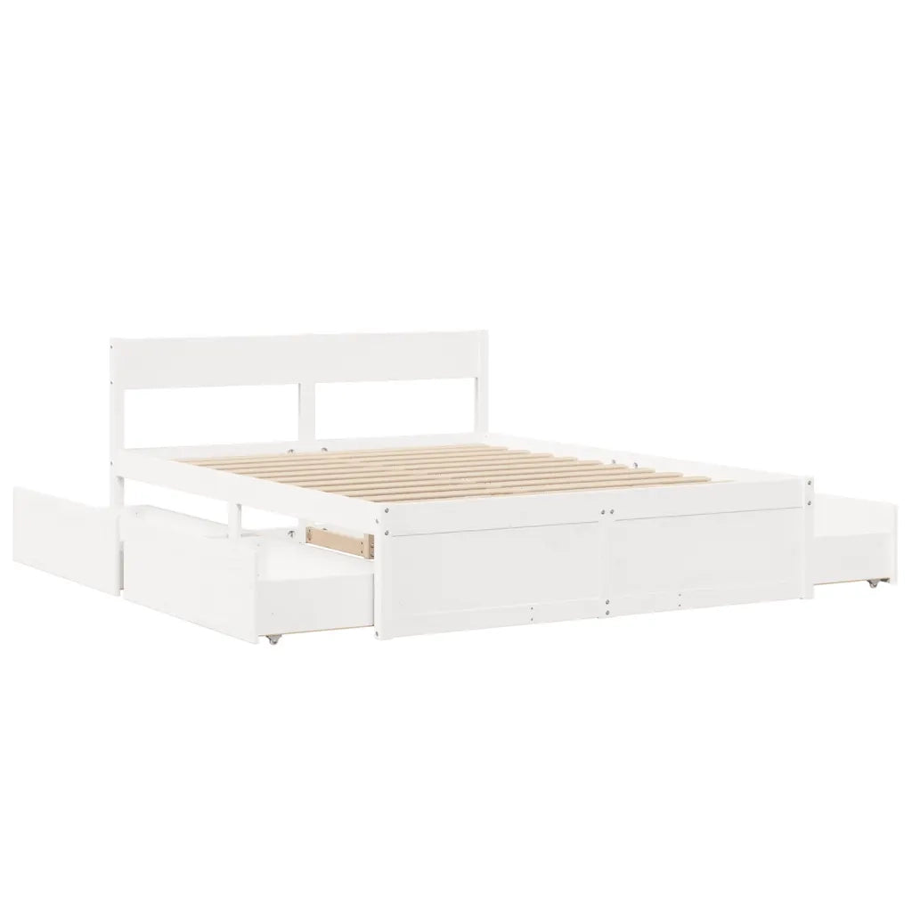 Letto senza Materasso Bianco 140x200 cm Legno Massello di Pino 3282349