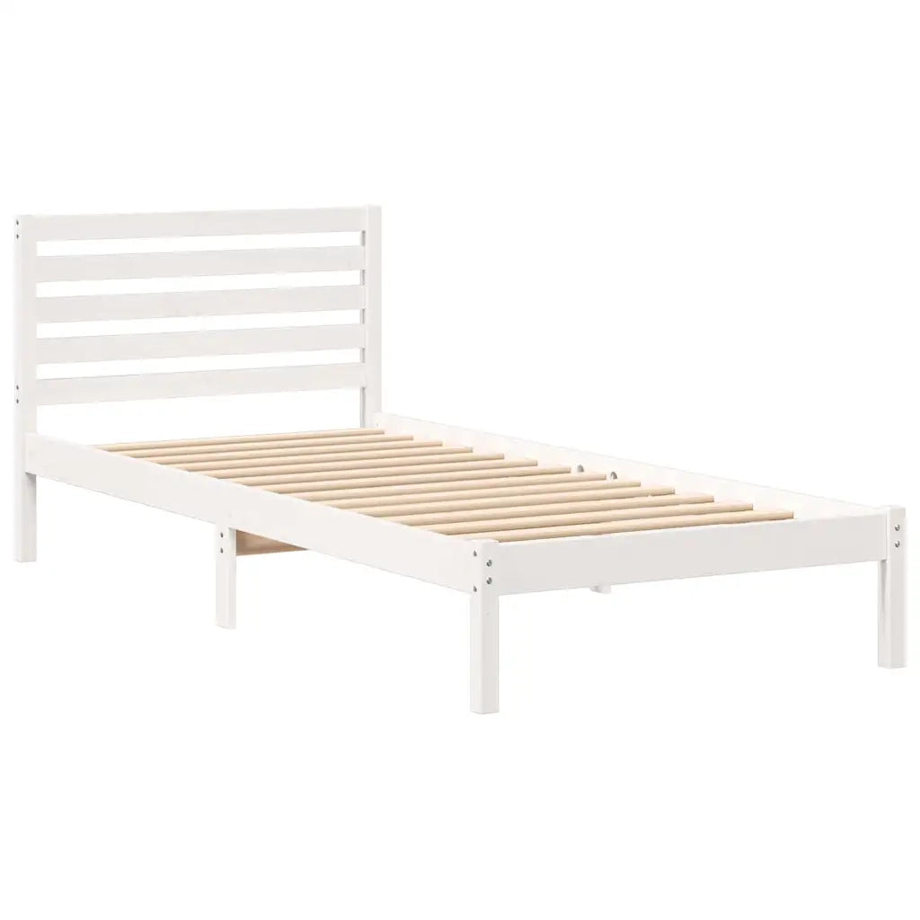 Struttura del letto-Giroletto-Rete del Letto Bianco 80 x 210 cm Pino massello 973921