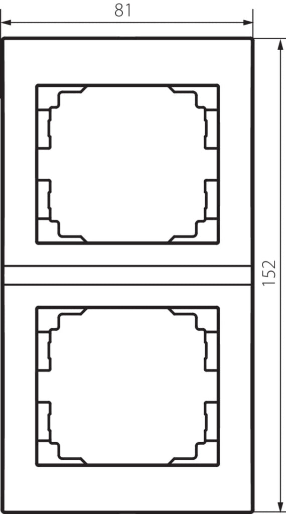 Kanlux LOGI Placca doppia verticale nero opaco 33576