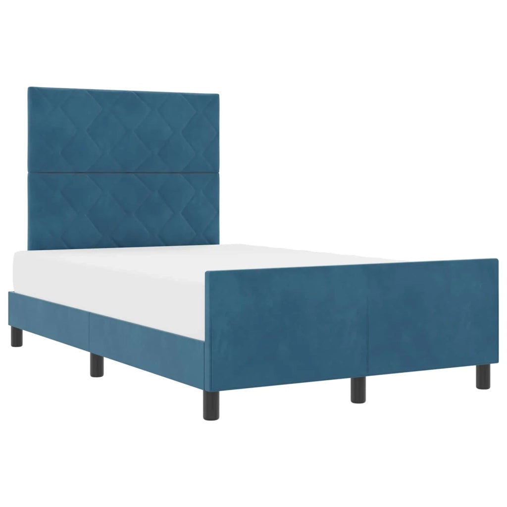 Letto a molle con testiera Blu Scuro 120 x 190 cm Velluto 3344997