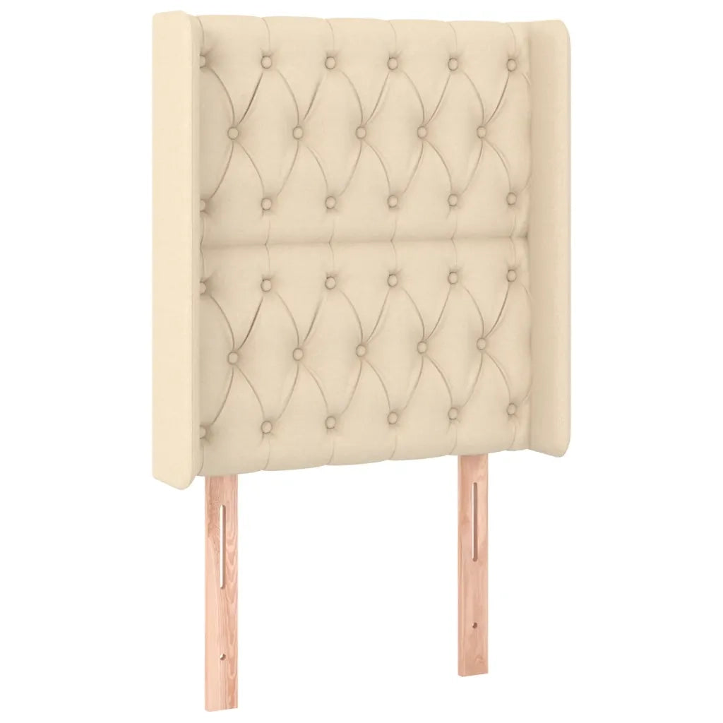 Letto a Molle con Materasso e LED Crema 80x200 cm in Tessuto