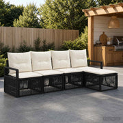 Set Divano da Giardino 4 pz Nero polyrattan 3435697
