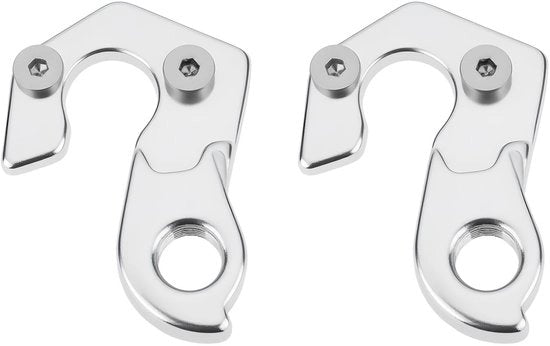 Accessorio per bicicletta - Hanger derailleur leggero - Lega di alluminio - Compatibile con Rockrider - 2 pezzi - Inclusi viti - Resistente all'usura - Argento duraturo