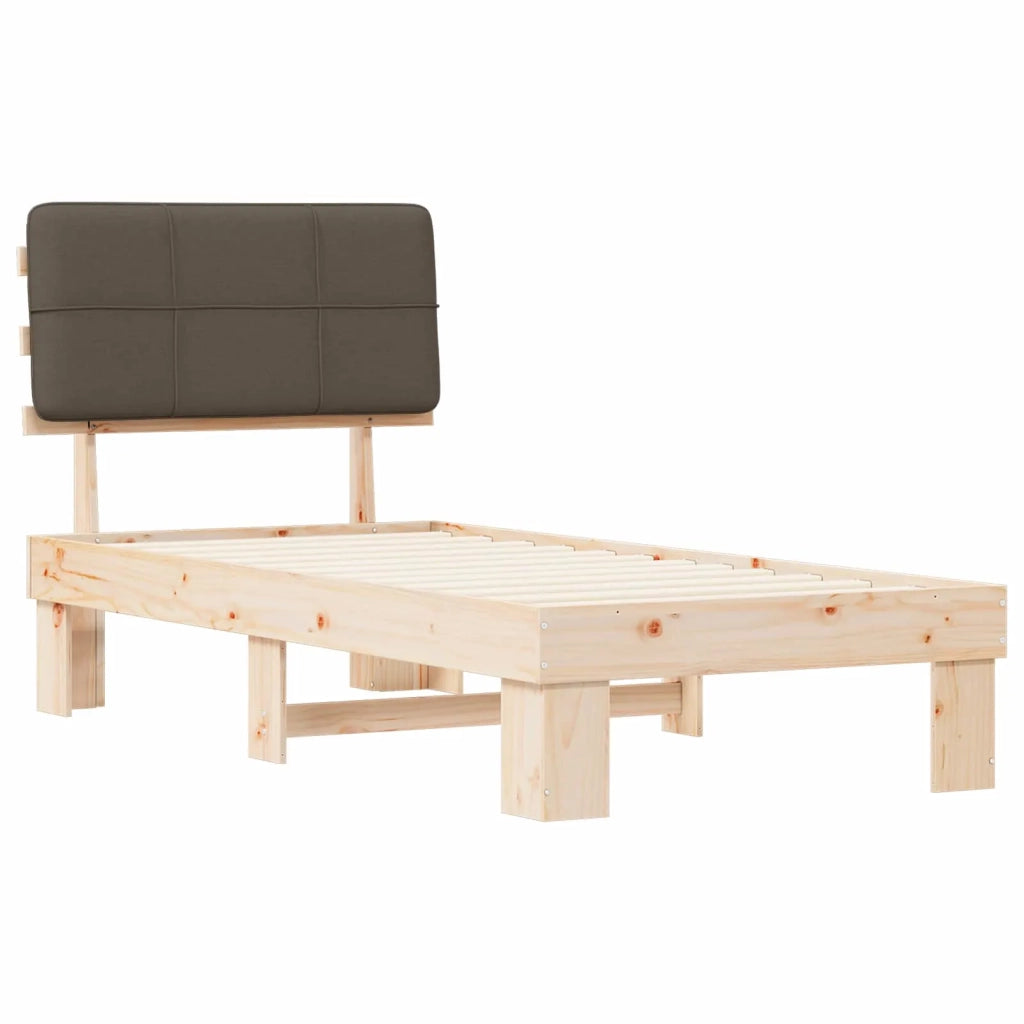 Letto con Testiera Rivestita Talpa 90 x 190 cm Pino massello 877457