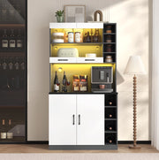Mobile da cucina con LED, vani regolabili e ripiano per microonde