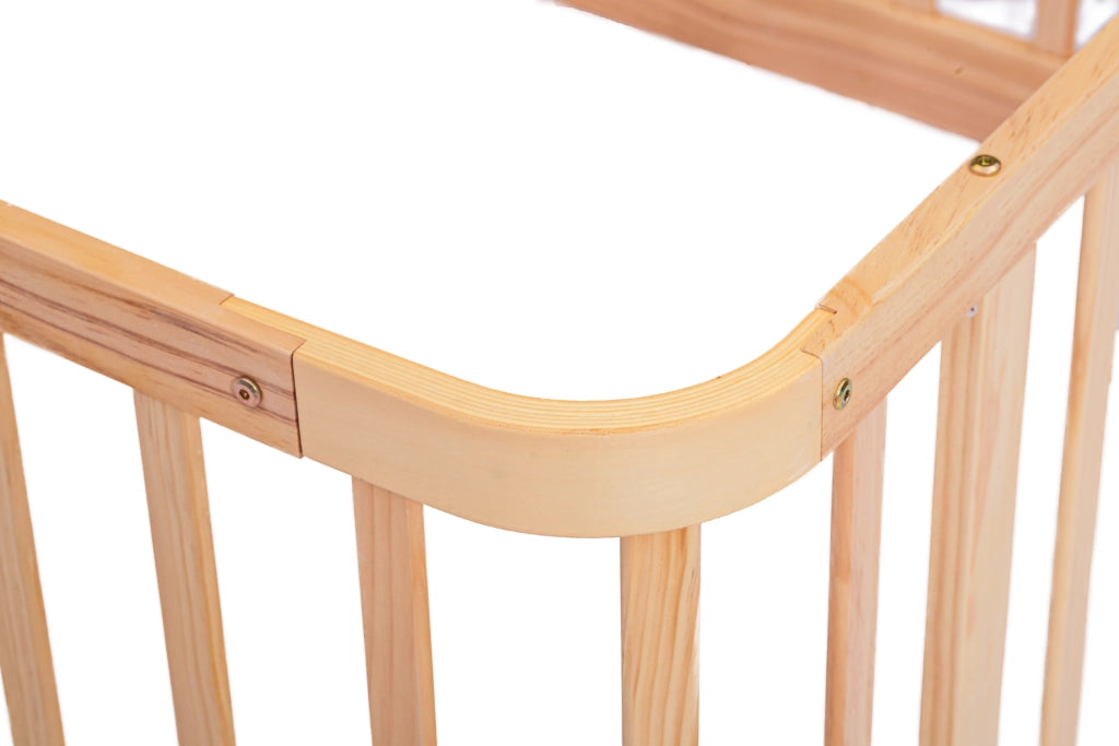 Recinto modulare per bambini 90 × 200 cm in legno ingegnerizzato naturale con barre distanziate 7 cm e base senza fessure