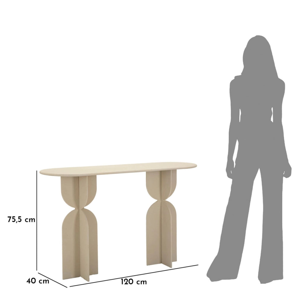 Console Dune in ferro color crema 120x40x75,5 cm