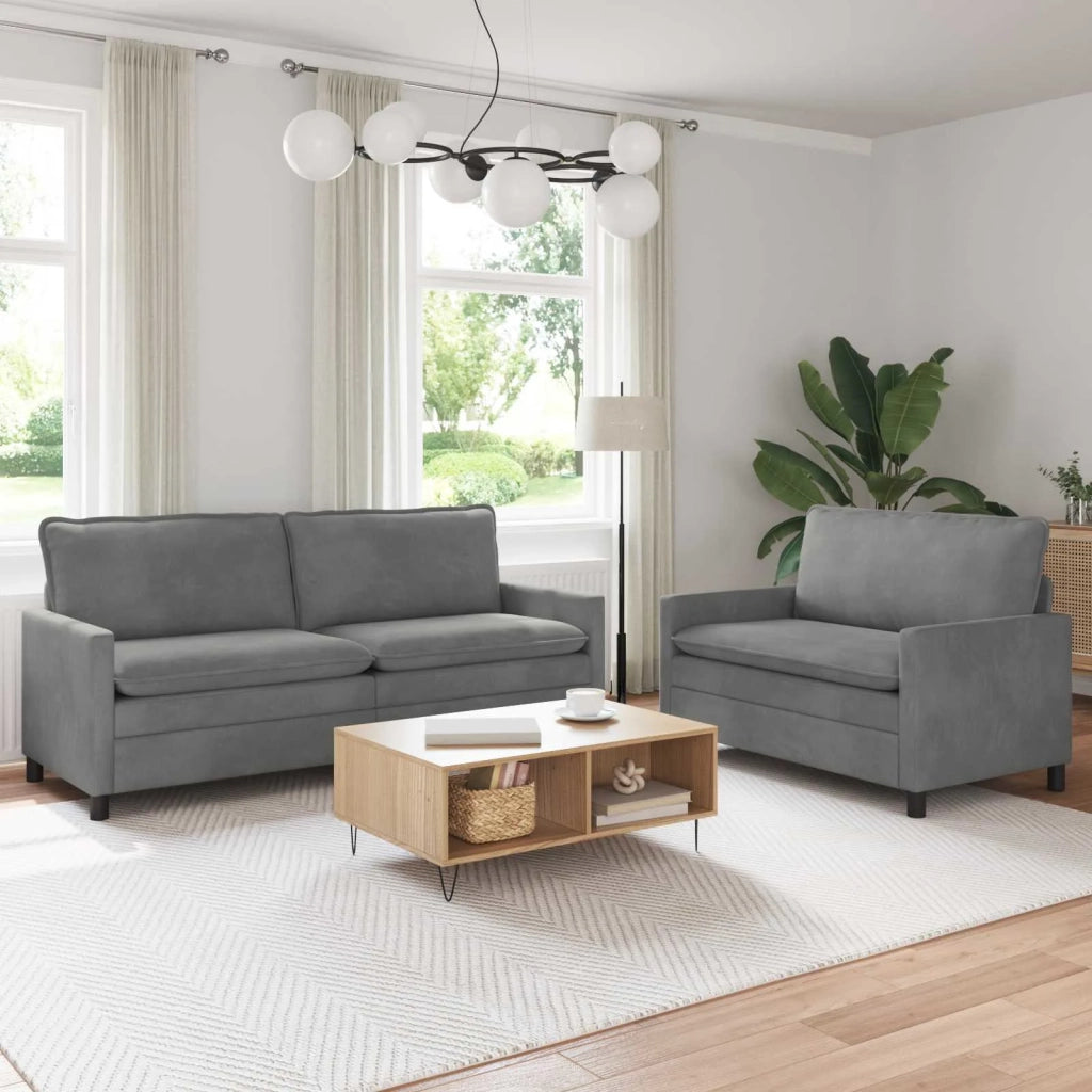 Set di divani 2 pcs Grigio Scuro Velluto 3417128