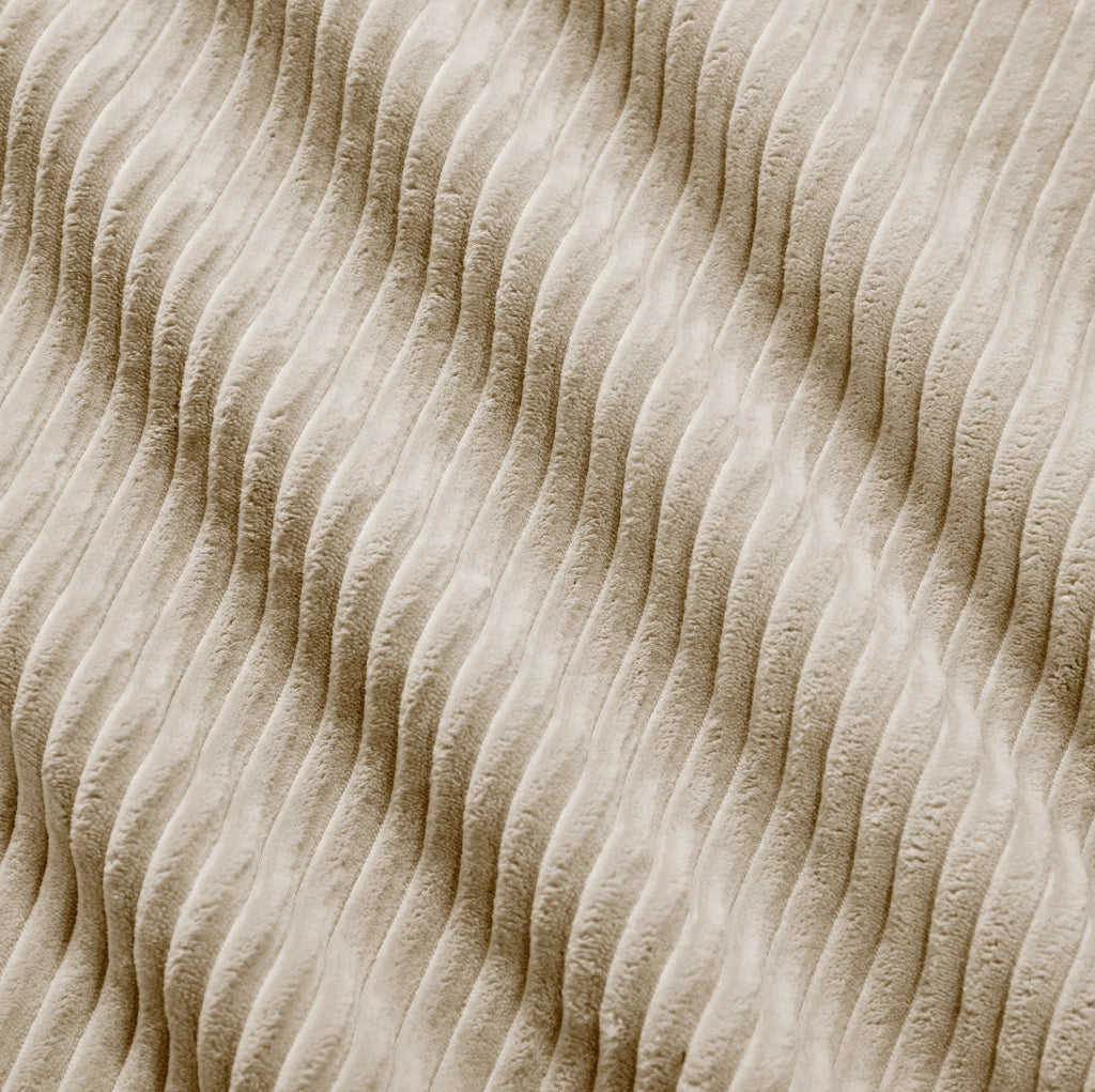 Divano angolare modulare beige in velluto a coste; senza montaggio; con imbottitura 32D HOMVRA