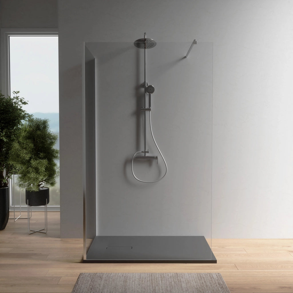 Doppio walk-in cromato 80x140 cm vetro 8mm trasparente anticalcare h200 | Keros