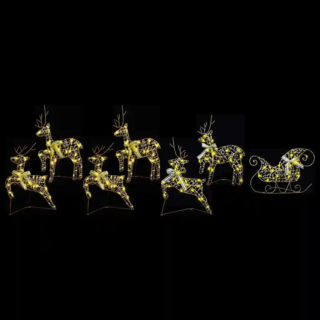 Renne LED con 40 LED 7 pcs Oro PET