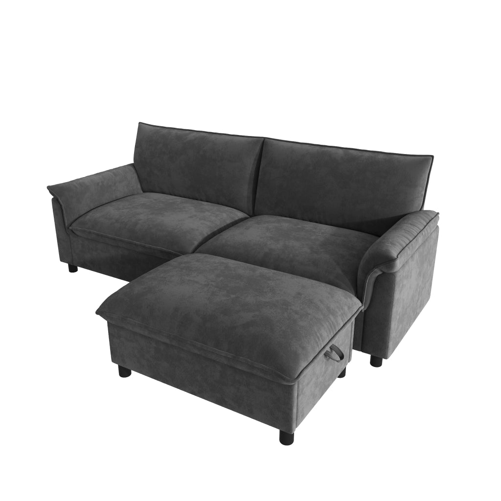 Divano Modulare con Contenitore; Grigio