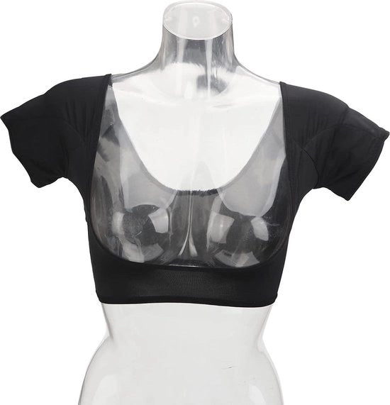 Vestione per asciugatura del sudore sotto le ascelle - Asciugamento rapido lavabile - Vestione per asciugatura del sudore sotto le ascelle per donne (Nero) (L)