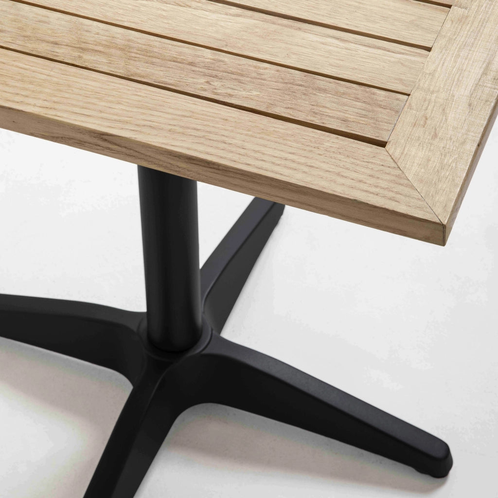 Oviala - Set di tavolo da terrazza e 4 sedie in alluminio e legno