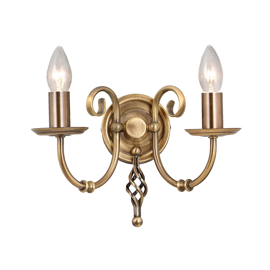 Applique Classica Artisan Acciaio Ottone Anticato 2 Luci E14