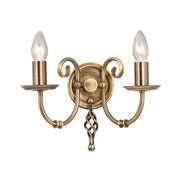 Applique Classica Artisan Acciaio Ottone Anticato 2 Luci E14