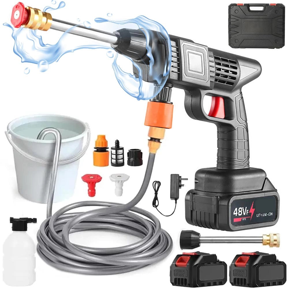 Pistola Idropulitrice con Doppia Batteria 48V e Ugelli Portatile con Accessori