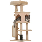 Tiragraffi per Gatti ¨C Xylo ¨C Beige 104cm con Piattaforme e Spazzola