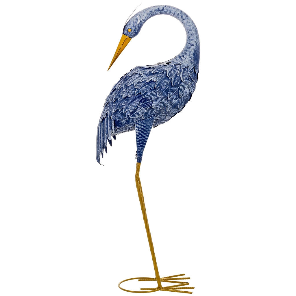 Figura decoración de metal azul 28x18x78h cm