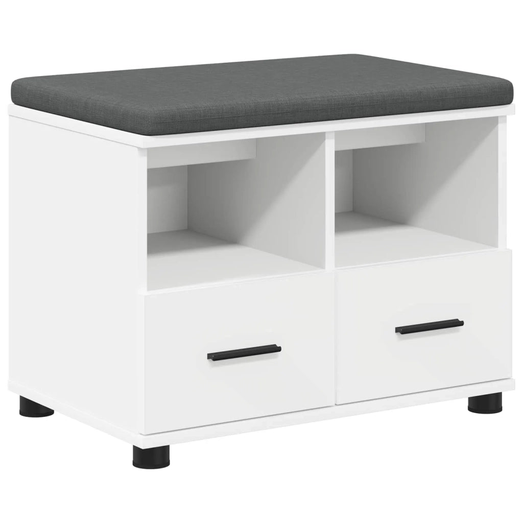 Panca per ingresso con cuscino Bianco 60 x 38 x 46 cm