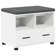 Panca per ingresso con cuscino Bianco 60 x 38 x 46 cm