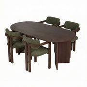 Set di tavolo e sedie in legno Meridia 4" (5 pezzi) - 180 x 90 x 75 cm - Verde