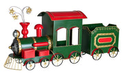 Trenino in Metallo Verde Vintage Vagone Locomotiva Decorazione Natale 86 cm