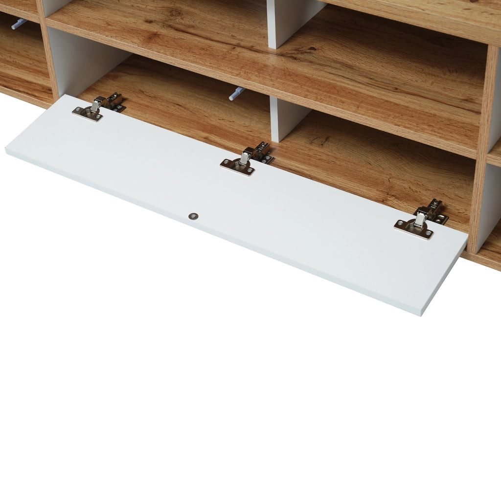 Mobile TV 175x37x51 cm con 4 ante e 2 vani interni in MDF bianco