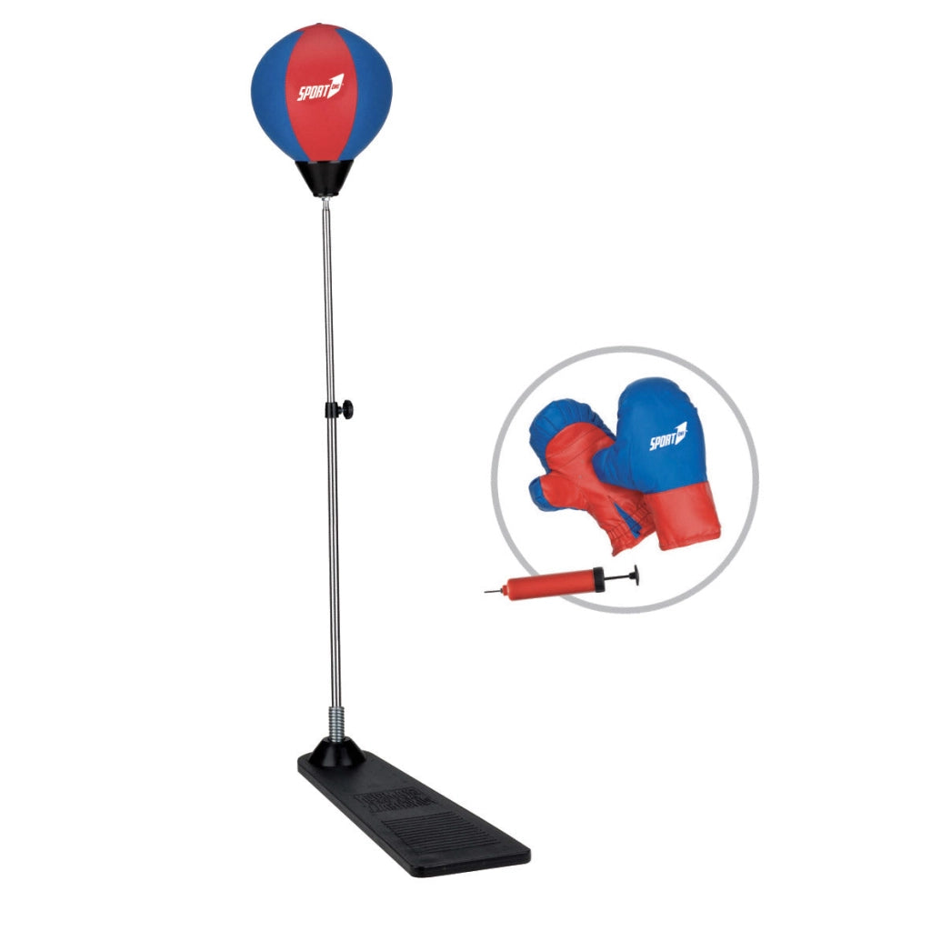 Sacco da Boxe Punching Ball Punching Ball con Guantoni Rosso Blu