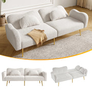 Divano letto 2 posti - Zephmum- Schienale regolabile, gambe dorate, multifunzionale