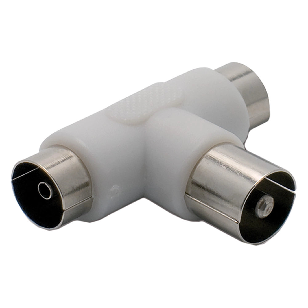 10pz adattatore partitore tv a 't' 2 spine / 1 presa - busta append. cod:ferx.8072097nlm