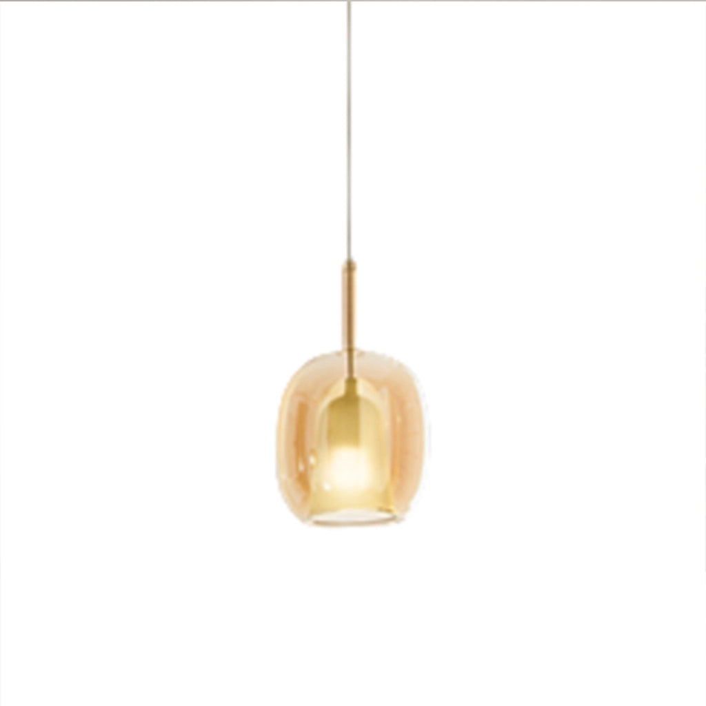 Vetro Borosilicato Contemporaneo Rain Ambra Trasparente D17,5 Senza Rosone