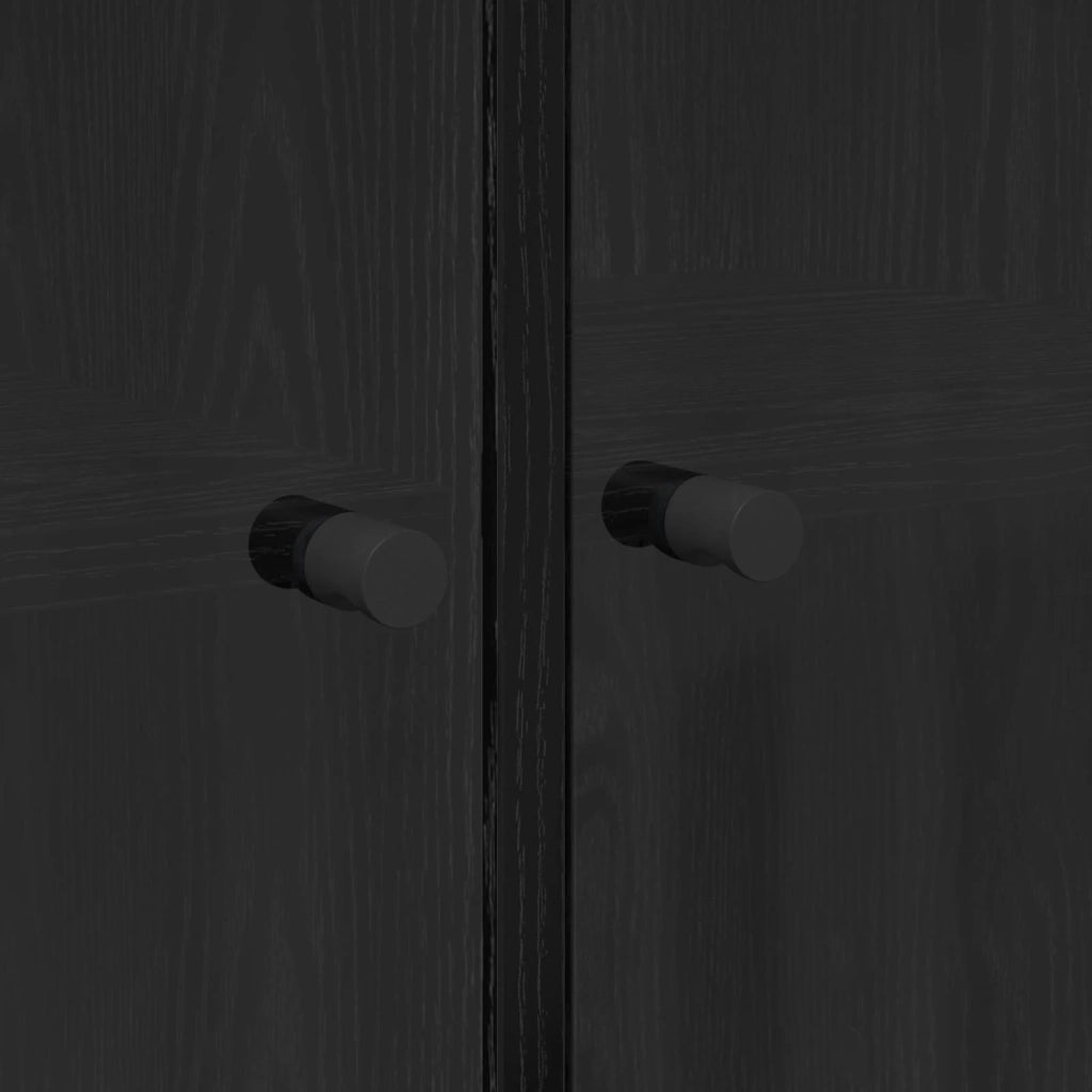 Credenza | Madia | Buffet da pranzo | Armadio da pranzo Rovere Nero 68 x 37 x 142 cm Legno multistrato
